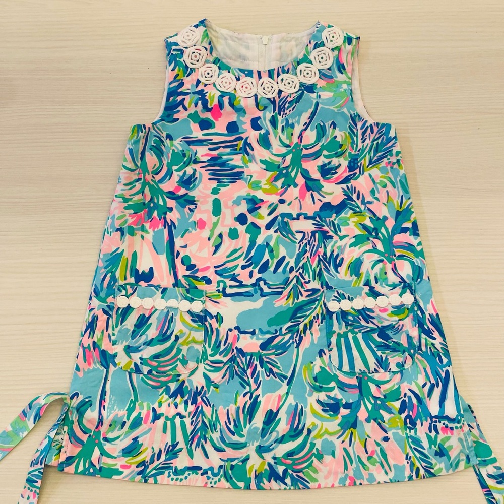 Lilly Pulitzer Girls Shift Dress Ibiza Blue Cabana 3t